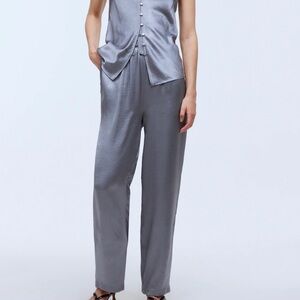 Madewell Gray Satin Pants